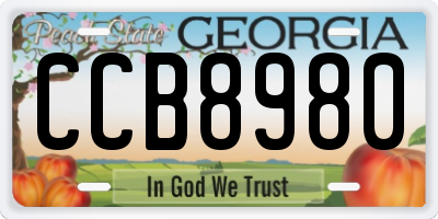 GA license plate CCB8980