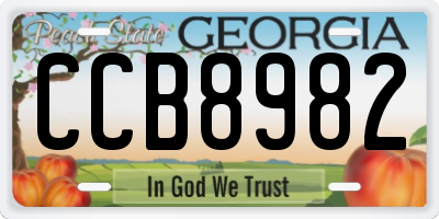 GA license plate CCB8982