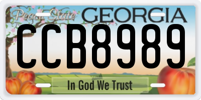 GA license plate CCB8989