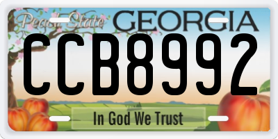 GA license plate CCB8992