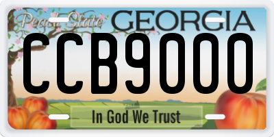 GA license plate CCB9000