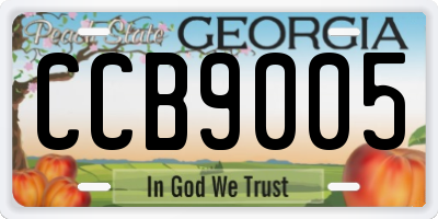 GA license plate CCB9005