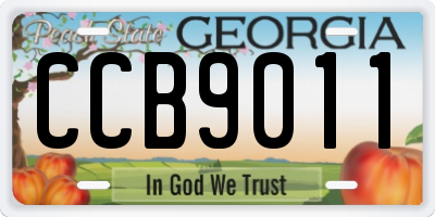 GA license plate CCB9011