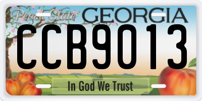 GA license plate CCB9013