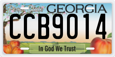 GA license plate CCB9014