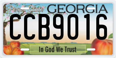 GA license plate CCB9016