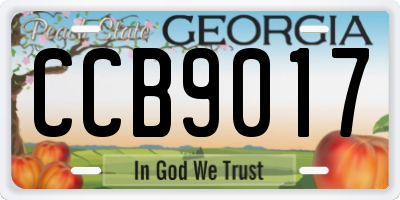 GA license plate CCB9017