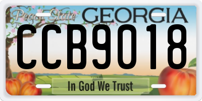GA license plate CCB9018