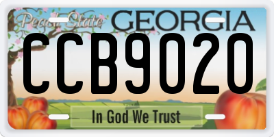GA license plate CCB9020