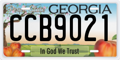 GA license plate CCB9021