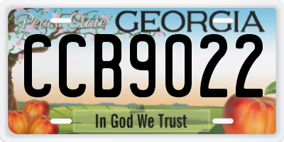 GA license plate CCB9022