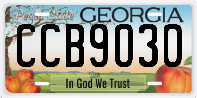 GA license plate CCB9030