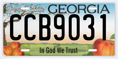 GA license plate CCB9031