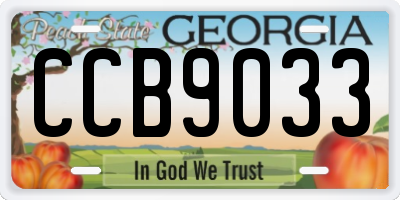 GA license plate CCB9033
