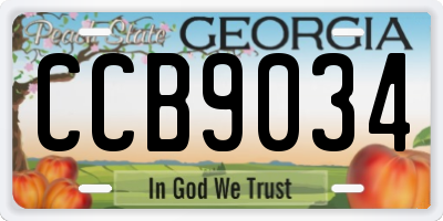 GA license plate CCB9034