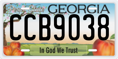 GA license plate CCB9038