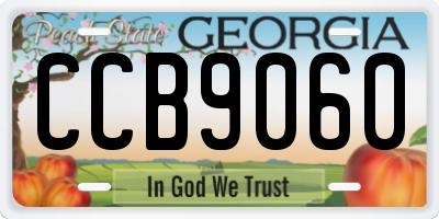 GA license plate CCB9060