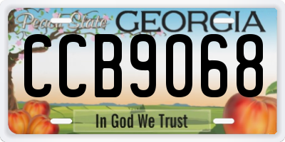 GA license plate CCB9068