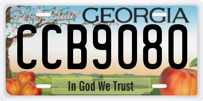 GA license plate CCB9080