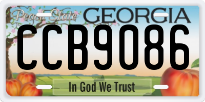GA license plate CCB9086