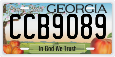 GA license plate CCB9089