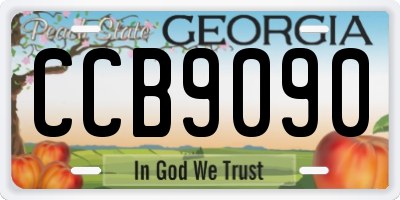 GA license plate CCB9090