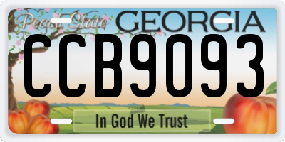 GA license plate CCB9093