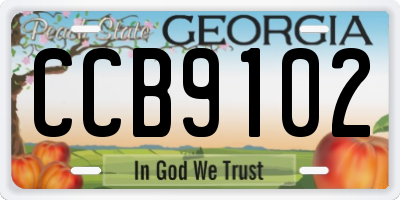 GA license plate CCB9102