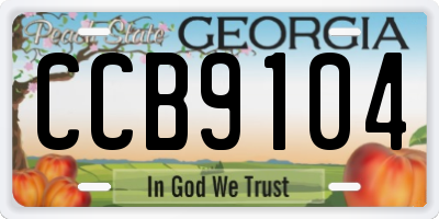 GA license plate CCB9104