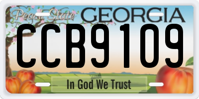 GA license plate CCB9109