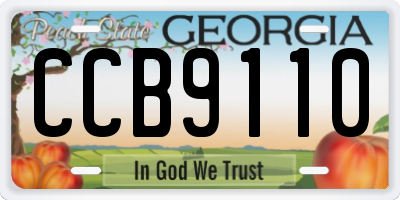 GA license plate CCB9110