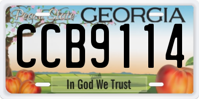 GA license plate CCB9114