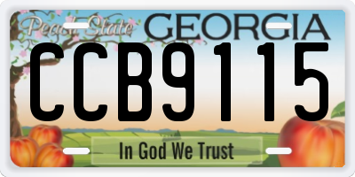 GA license plate CCB9115