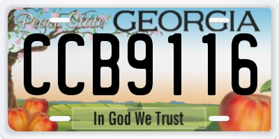 GA license plate CCB9116