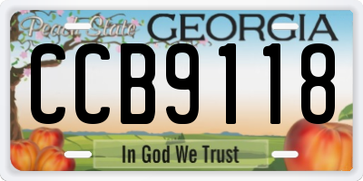 GA license plate CCB9118