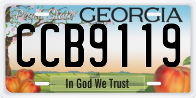 GA license plate CCB9119