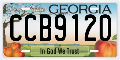 GA license plate CCB9120