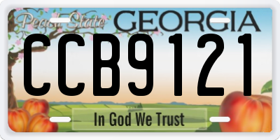 GA license plate CCB9121