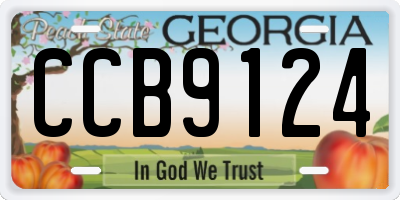 GA license plate CCB9124