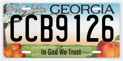 GA license plate CCB9126