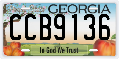 GA license plate CCB9136