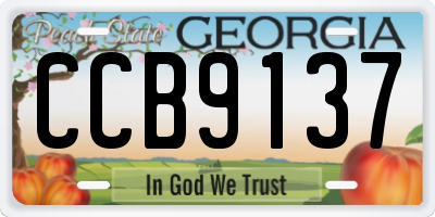 GA license plate CCB9137