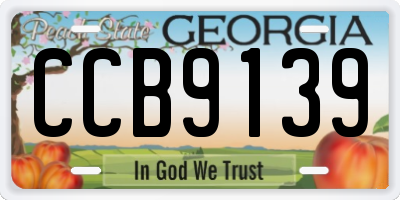 GA license plate CCB9139