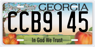 GA license plate CCB9145