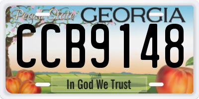 GA license plate CCB9148