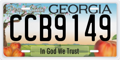GA license plate CCB9149