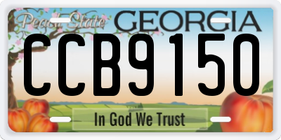 GA license plate CCB9150