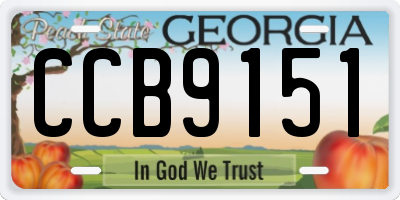 GA license plate CCB9151