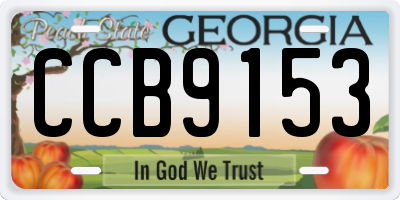 GA license plate CCB9153