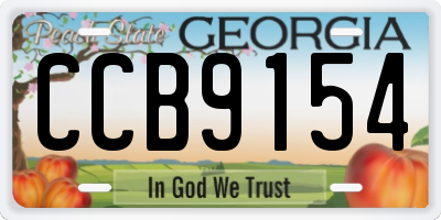 GA license plate CCB9154